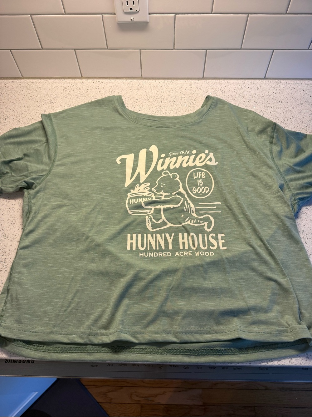 Life Is Good Women's Sage Green 'Winnie's Hunny House' Graphic Tee